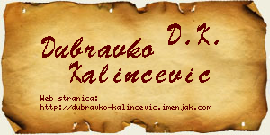 Dubravko Kalinčević vizit kartica